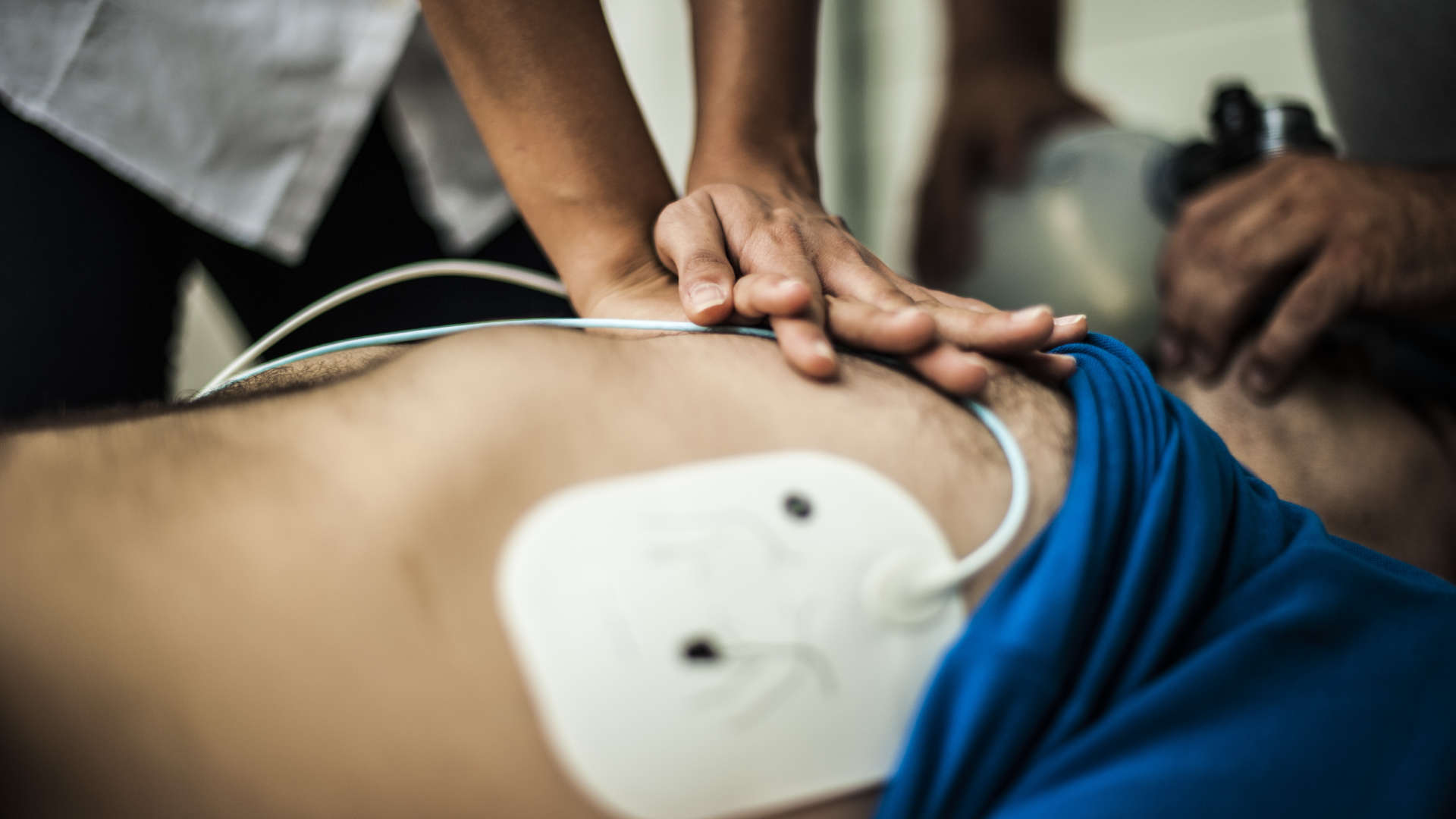 Person in cardiac arrest undergoing CPR