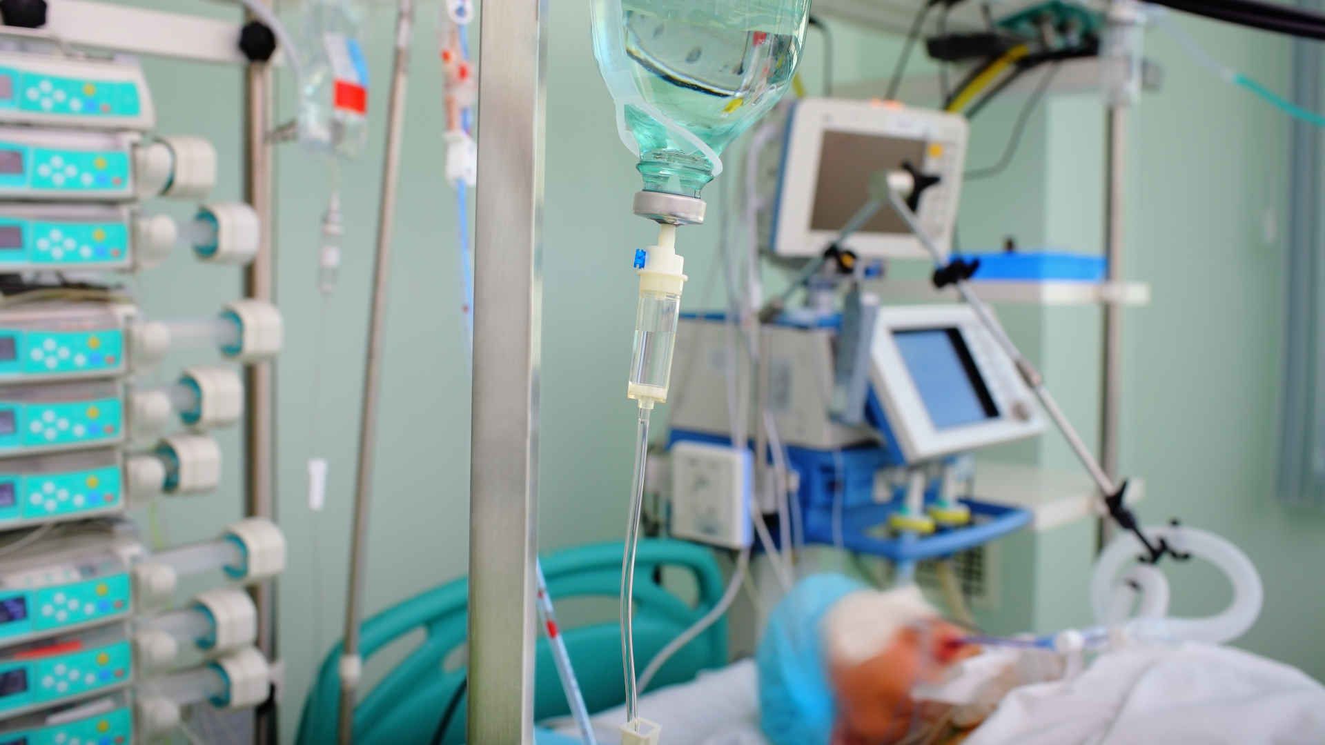 ICU patient on a ventilator